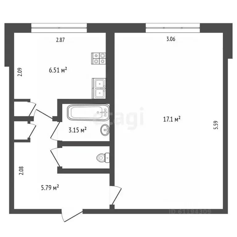 1-к кв. Мордовия, Саранск городской округ, Луховка рп ул. Рабочая, 33 ... - Фото 2