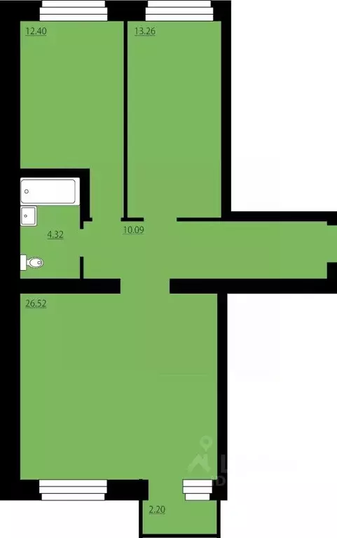 2-к кв. Красноярский край, Красноярск городской округ, пос. Солонцы ... - Фото 1