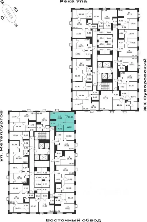 2-к кв. Тульская область, Тула Парк Патриот жилой комплекс (47.18 м) - Фото 0
