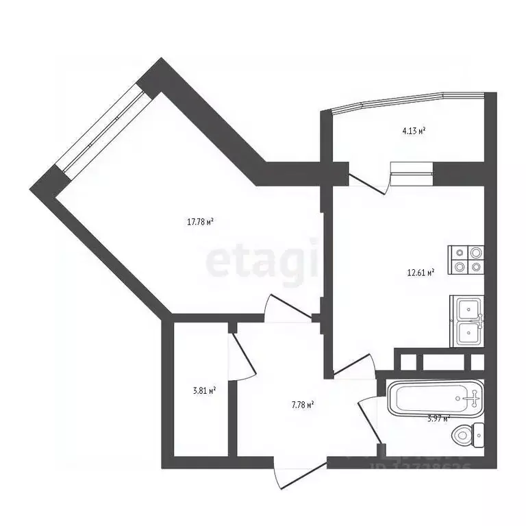 1-к кв. Калужская область, Калуга Московская ул., 311к6 (39.0 м) - Фото 2