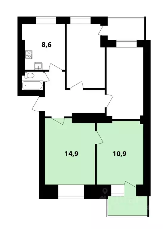 Комната Санкт-Петербург ул. Политрука Пасечника, 4 (25.8 м) - Фото 1