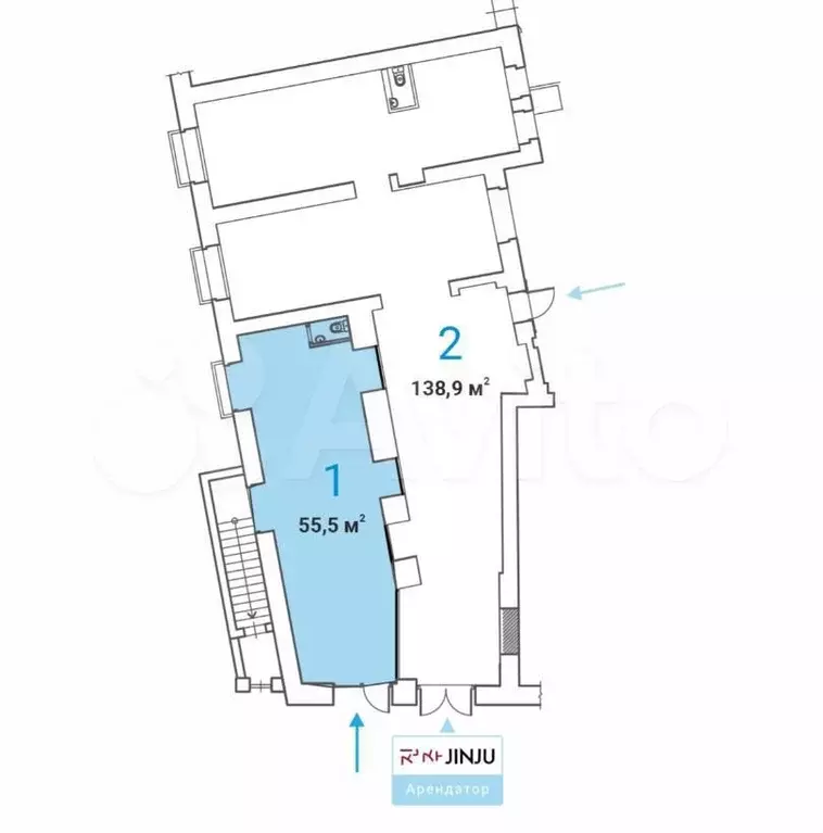 Продам помещение свободного назначения, 55.5 м - Фото 0