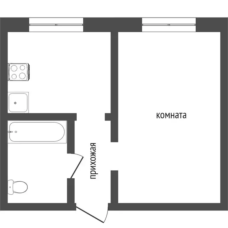 1-комнатная квартира: Улан-Удэ, улица Лебедева, 13А (29 м) - Фото 1