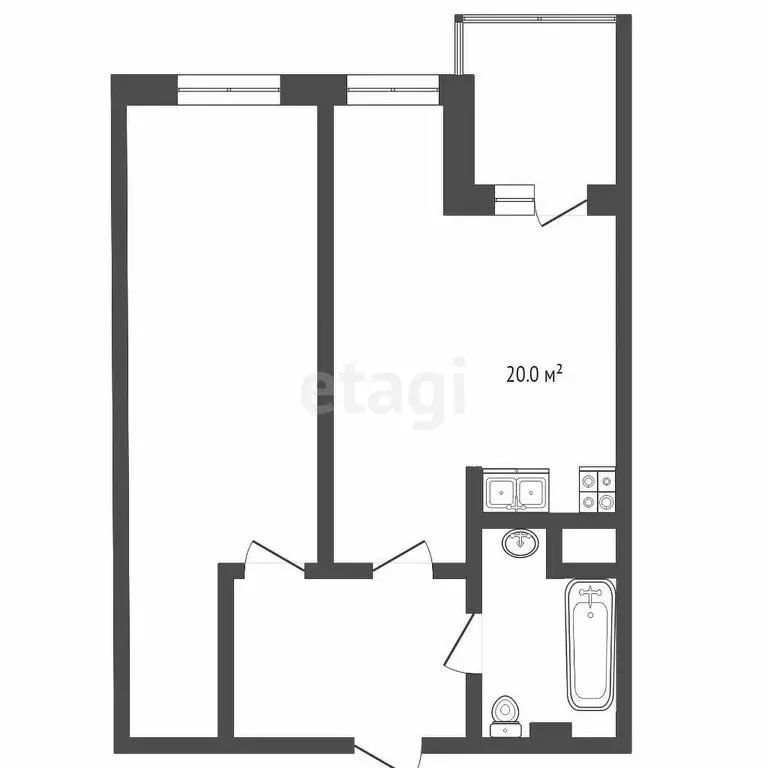1-комнатная квартира: Тюмень, улица Червишевский Тракт, 47к3 (48.3 м) - Фото 1