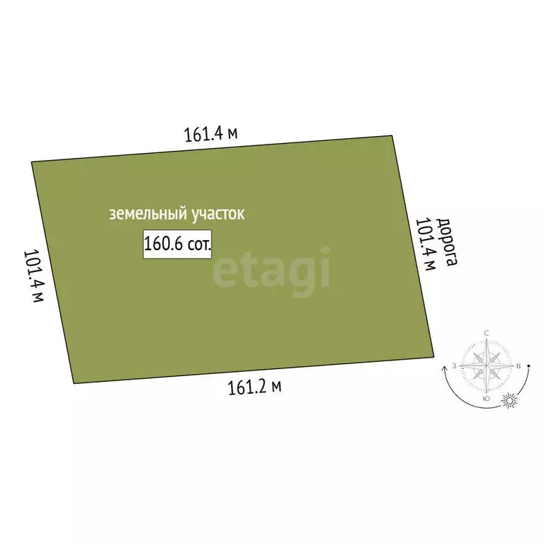 Участок в муниципальный округ Омский район, село Надеждино (160.58 м) - Фото 1