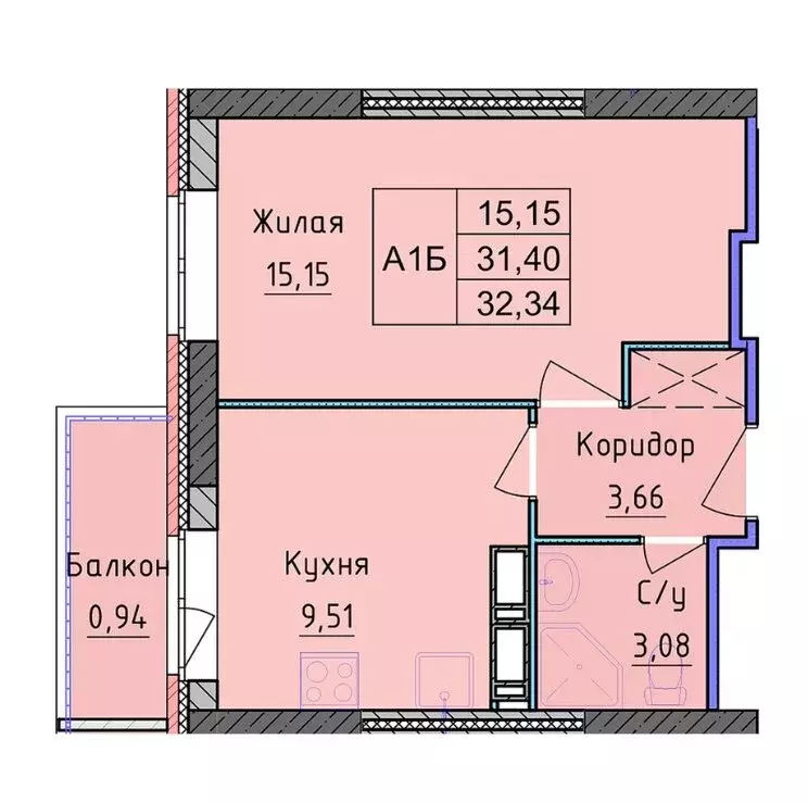 1-комнатная квартира: Ярославль, улица Строителей, 18 (32.34 м) - Фото 1