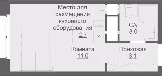 Студия Московская область, Люберцы Шоссейная ул., 42с3 (19.8 м) - Фото 0