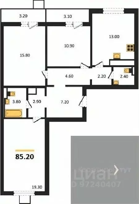 3-к кв. Воронежская область, Воронеж ул. Загоровского, 5/4 (85.2 м) - Фото 0