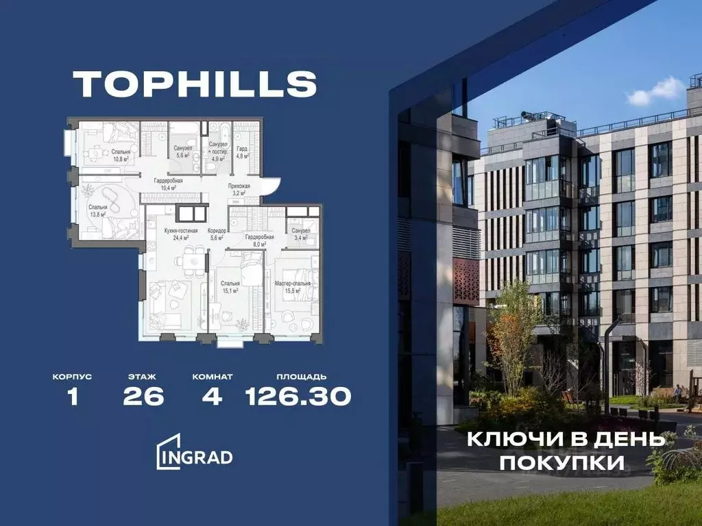 4-к кв. Москва Электролитный проезд, 7 (126.3 м) - Фото 0