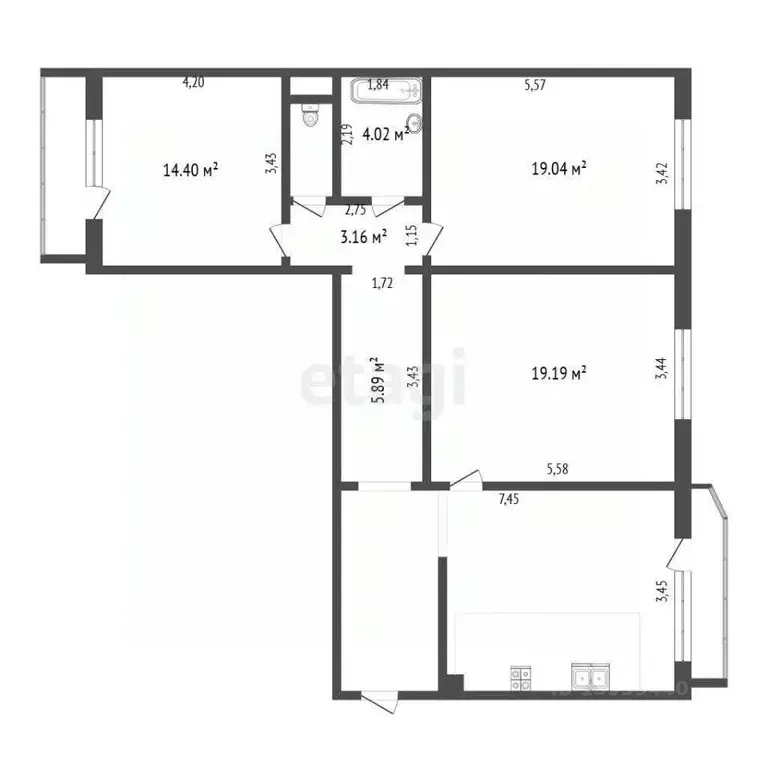 3-к кв. Тюменская область, Тюмень ул. Александра Митинского, 7 (92.3 ... - Фото 2