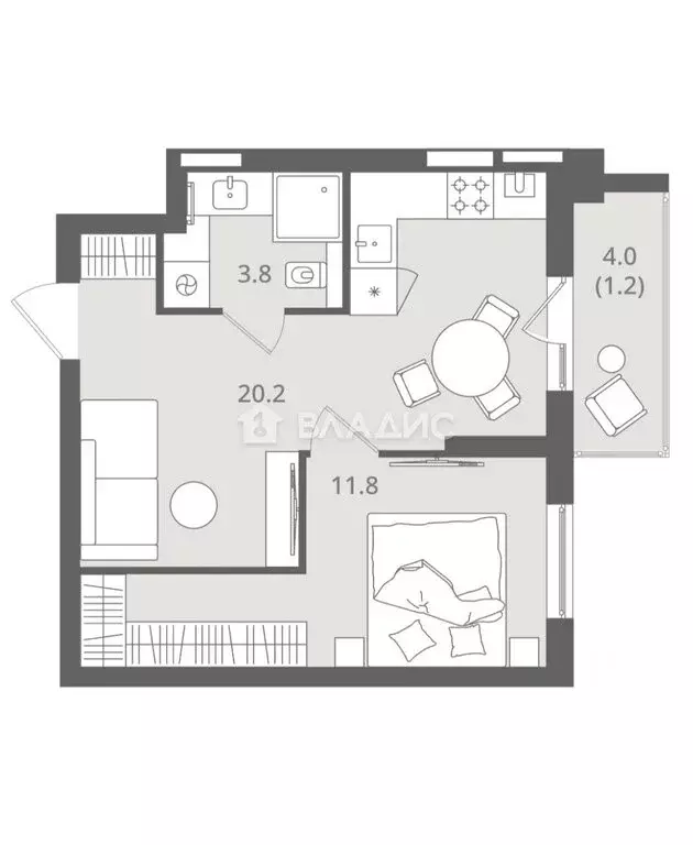 1-комнатная квартира: Калининград, Стекольная улица, 39 (37 м) - Фото 0