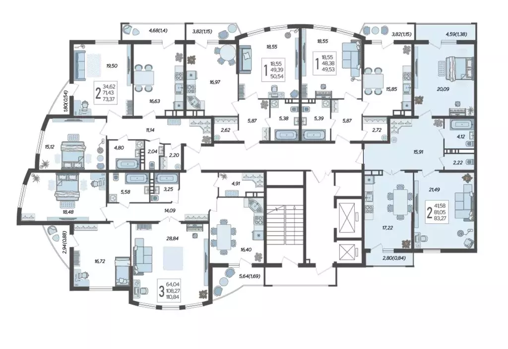 2-комнатная квартира: Краснодар, Уральская улица, 100/6 (83.27 м) - Фото 2