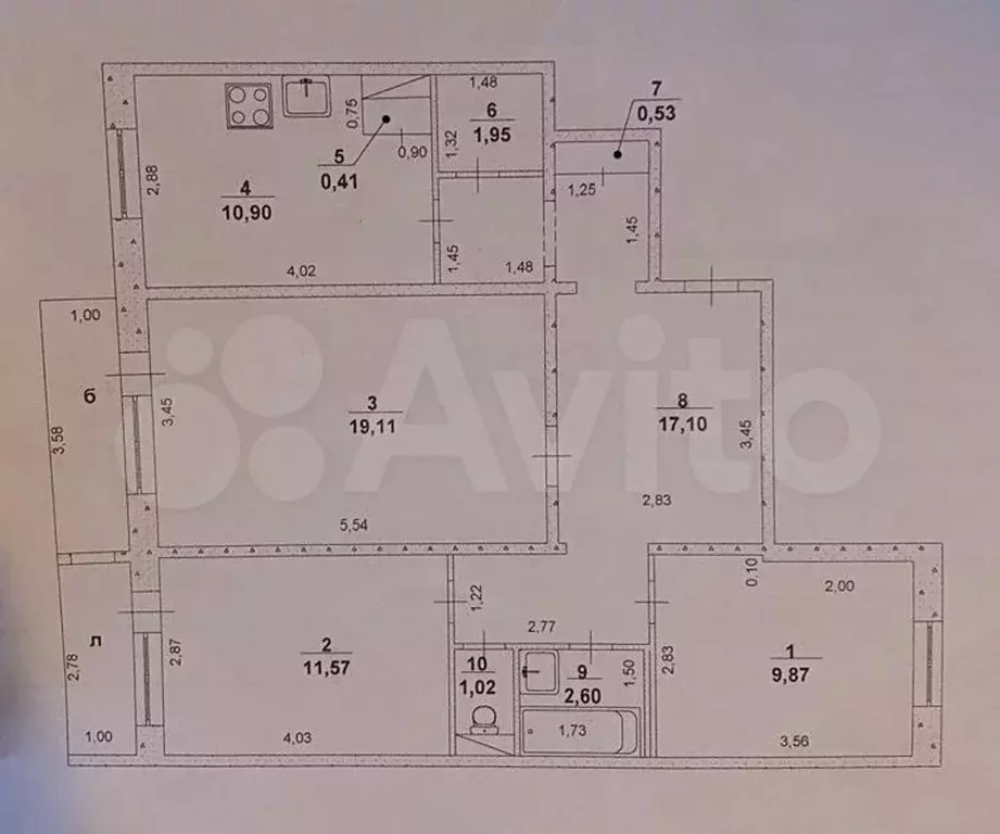 3-к. квартира, 75,1 м, 6/9 эт. - Фото 0