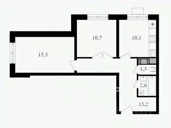 2-к кв. Москва ул. Берзарина, 32 (53.0 м) - Фото 2