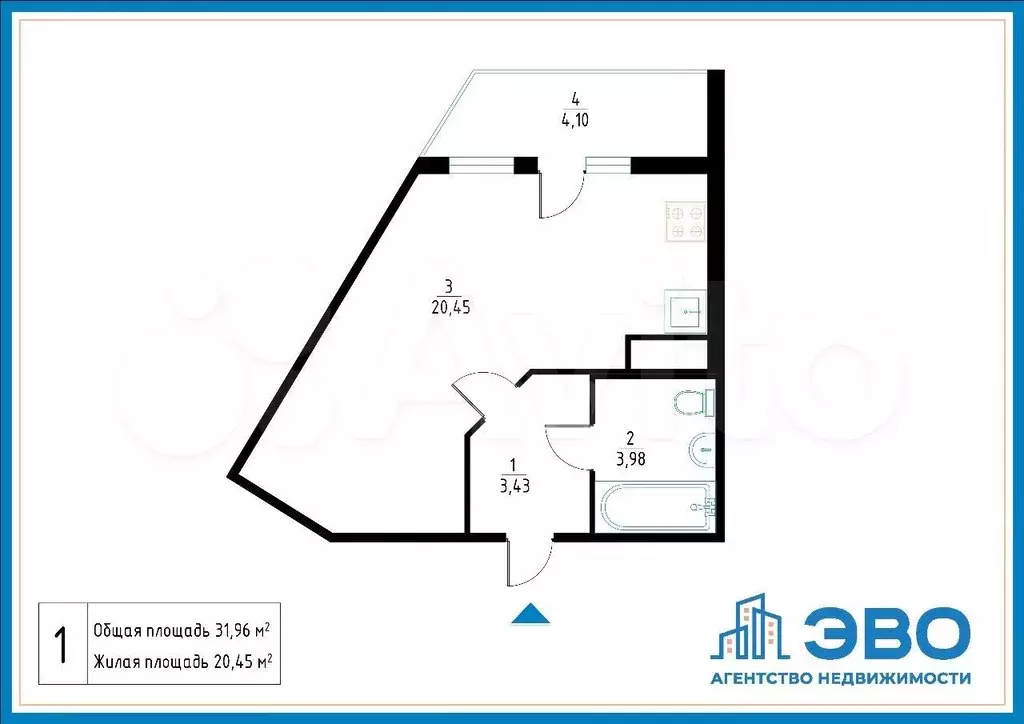 Аукцион: квартира-студия, 27,8 м, 9/9 эт. - Фото 0