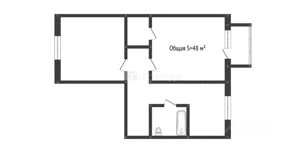 2-к кв. Кемеровская область, Новокузнецк ул. Новаторов, 10 (48.0 м) - Фото 2