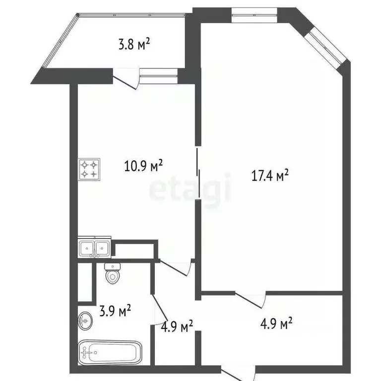 1-к кв. Санкт-Петербург ул. Бутлерова, 11к4 (39.2 м) - Фото 1