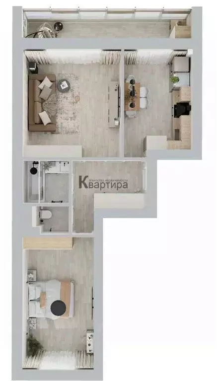 2-к кв. Смоленская область, Смоленский муниципальный округ, д. ... - Фото 1