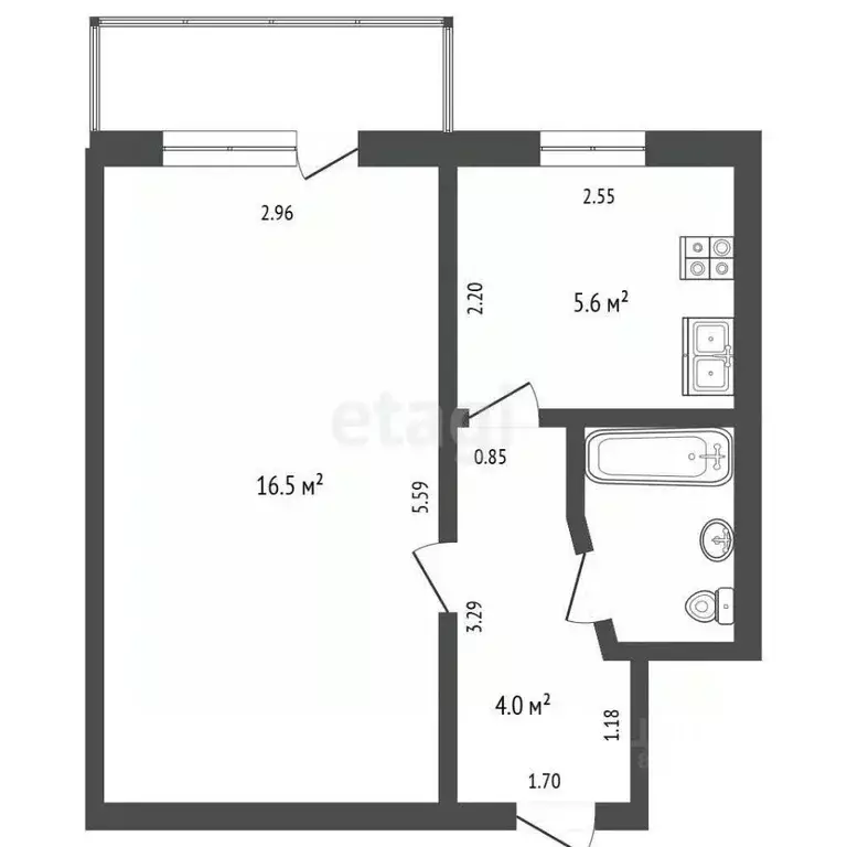 1-к кв. Ростовская область, Таганрог ул. Менделеева, 4 (29.0 м) - Фото 1