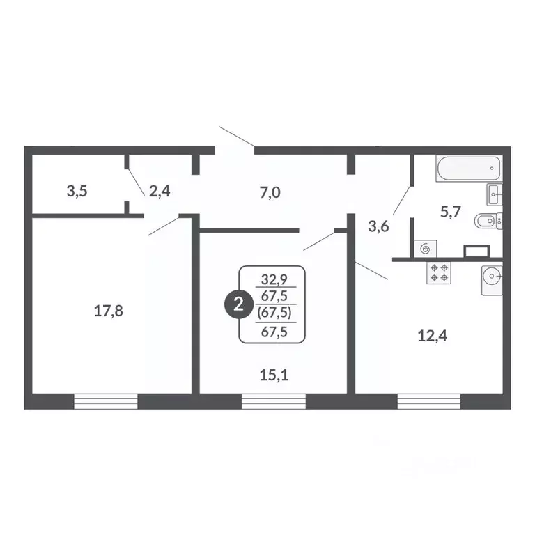2-к кв. Кировская область, Киров  (67.5 м) - Фото 0
