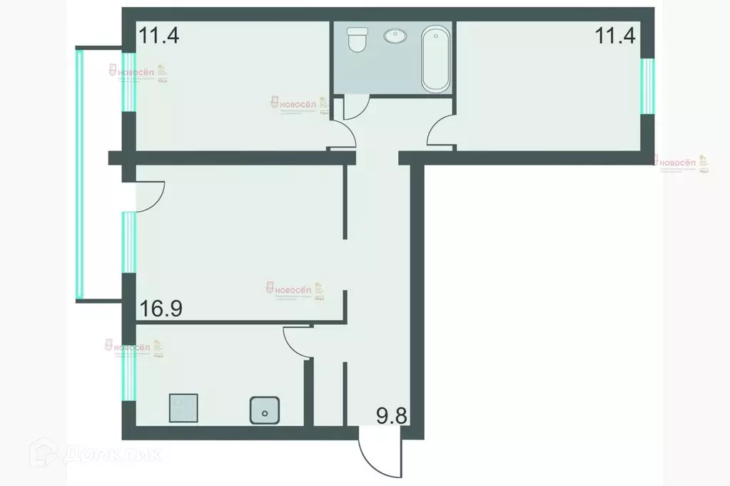 Продаётся 3-к квартира, 62.2 м - Фото 1