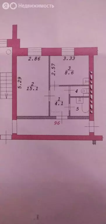 1-комнатная квартира: Новосибирск, улица Маяковского, 1/1 (32 м) - Фото 1