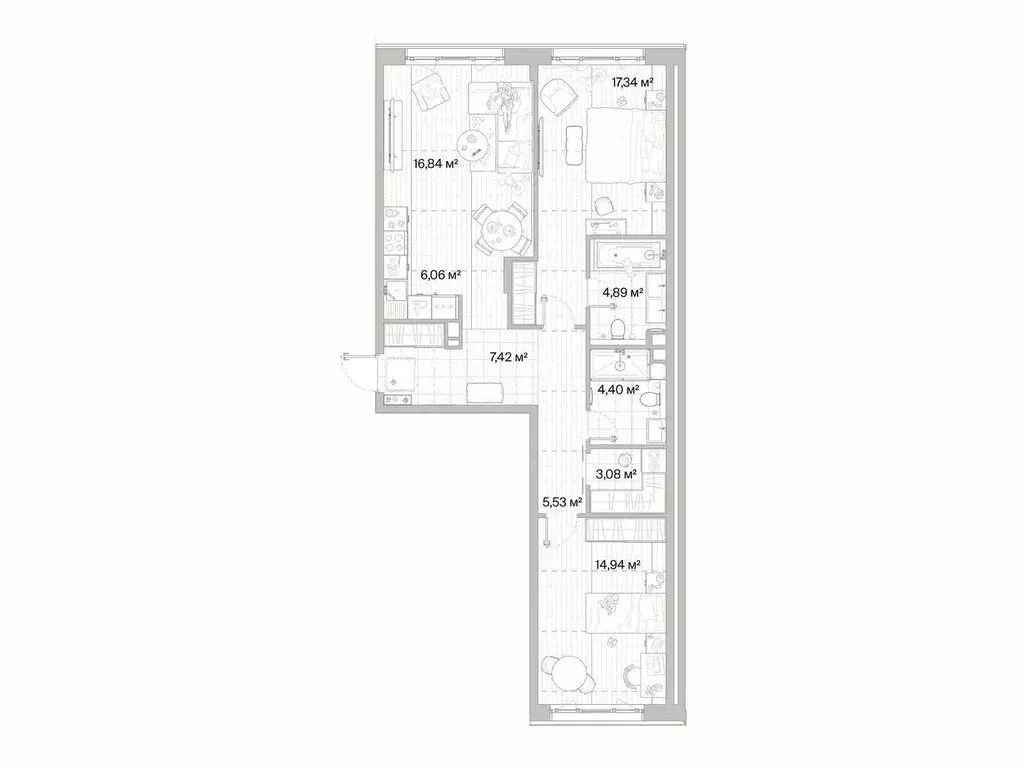 2-комнатная квартира: Ликино, ЖК Мыс (80.5 м) - Фото 0