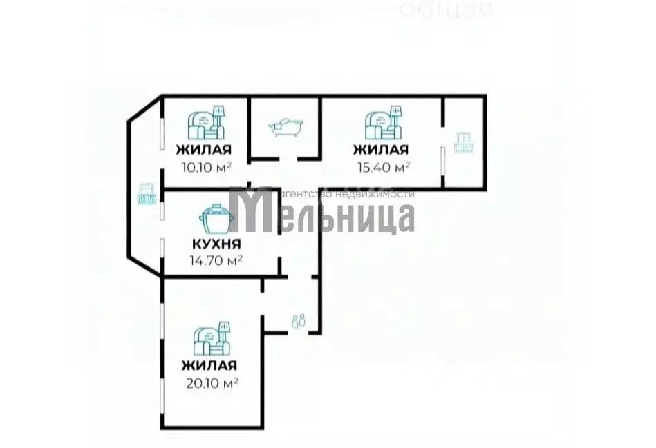 3-к кв. Волгоградская область, Волгоград ул. Хиросимы, 20 (76.7 м) - Фото 1