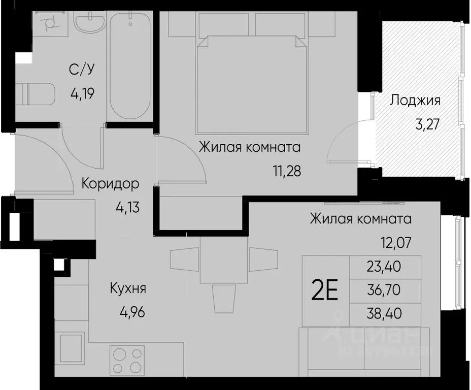 2-к кв. Татарстан, Зеленодольский район, Васильево муниципальное ... - Фото 0