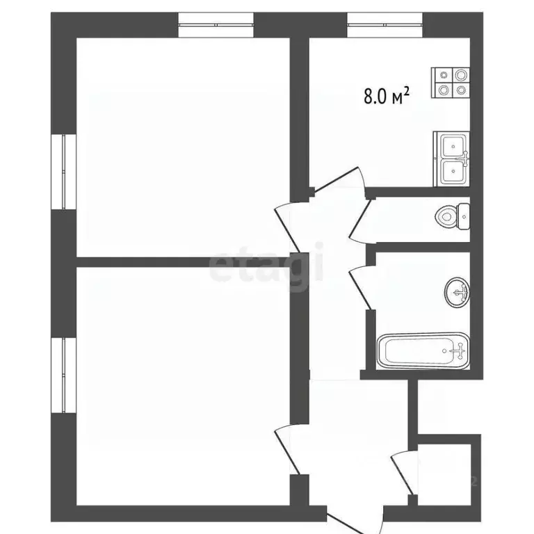 2-к кв. Кемеровская область, Березовский ул. Ленина, 9 (58.8 м) - Фото 2