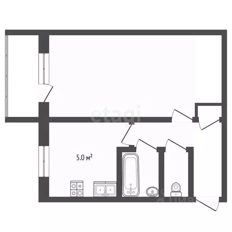 1-к кв. Архангельская область, Архангельск Ленинградский просп., 161 ... - Фото 2