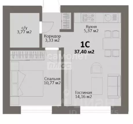 1-к кв. Челябинская область, Сосновский муниципальный округ, Поселок ... - Фото 2