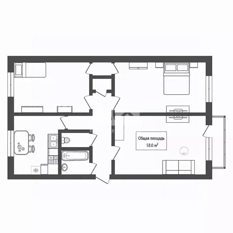 3-к кв. Новосибирская область, Бердск Вокзальная ул., 22 (58.0 м) - Фото 1