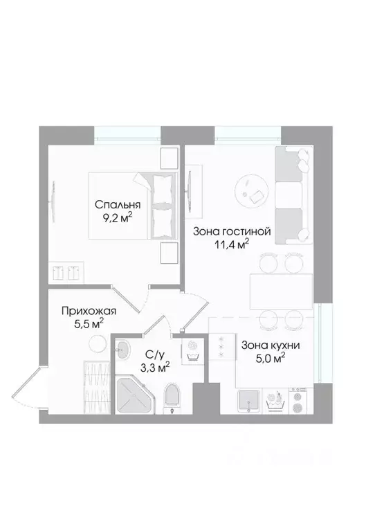 2-к кв. Карелия, Сортавала Советская ул., 5 (35.0 м) - Фото 1
