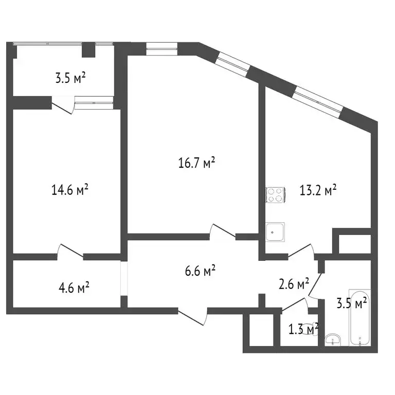 2-комнатная квартира: Нижний Новгород, улица Богдановича, 2/27 (64 м) - Фото 0