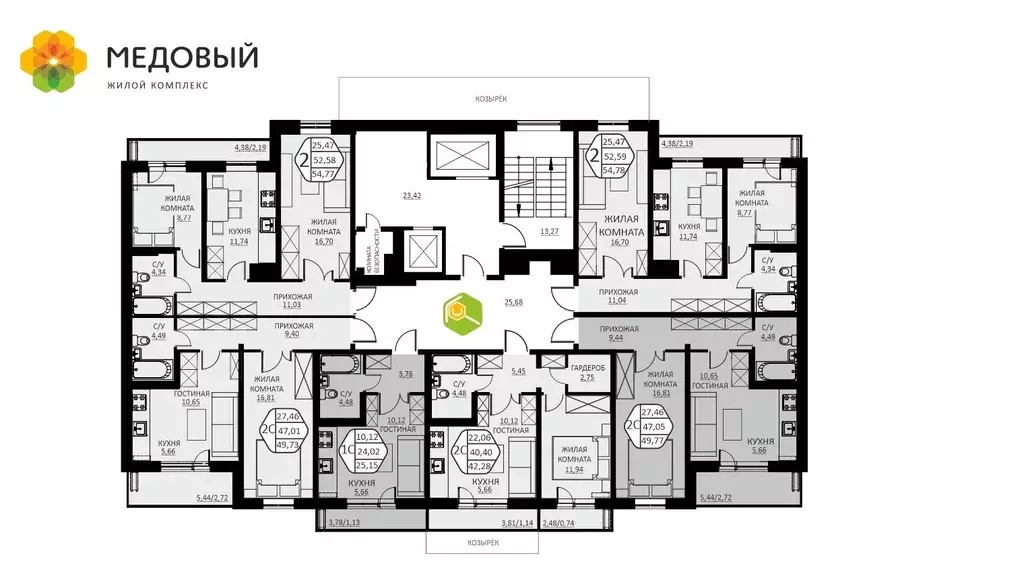 2-к кв. Пермский край, д. Кондратово ул. Н.М. Яблокова, 2 (42.29 м) - Фото 1