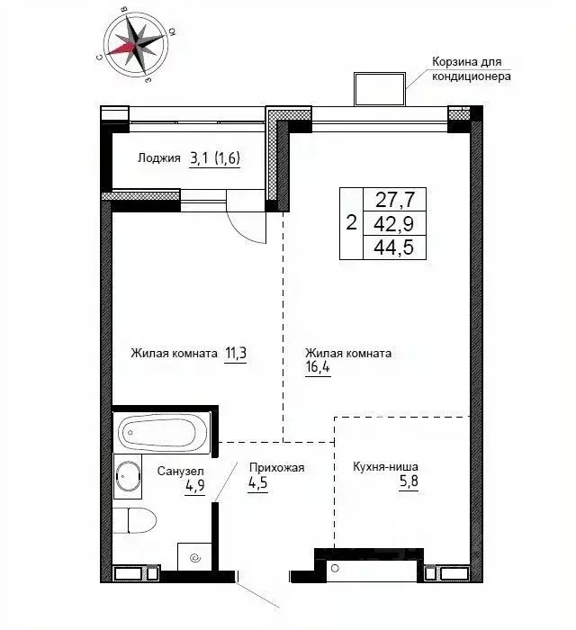 2-к кв. Приморский край, Надеждинский район, пос. Новый ул. Ленина, ... - Фото 1