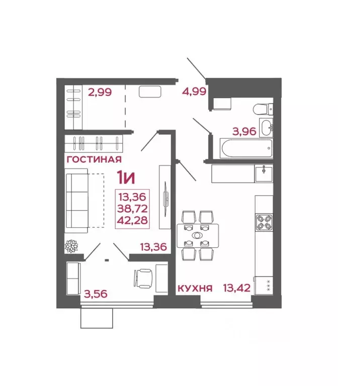 1-к кв. Пензенская область, Пенза Микрорайон Новобережье жилой ... - Фото 1