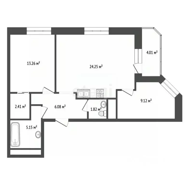 3-к кв. Московская область, Видное ул. Березовая, 9 (63.0 м) - Фото 2