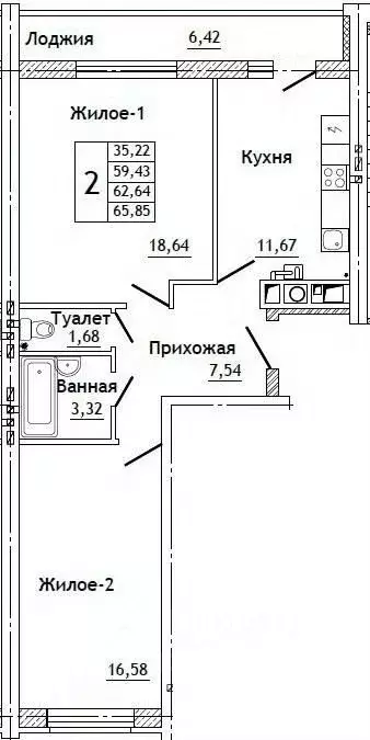 2-к кв. Смоленская область, Смоленский муниципальный округ, д. ... - Фото 0