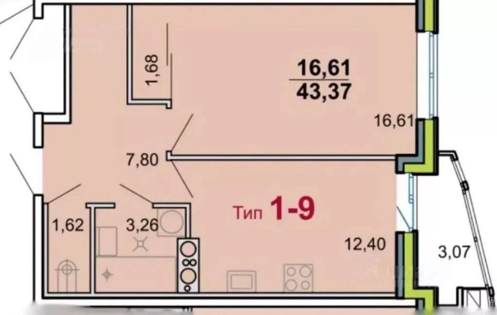 1-к кв. Санкт-Петербург ш. Суздальское, 28к2 (43.5 м) - Фото 1