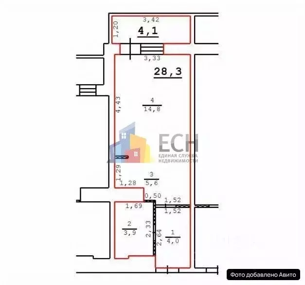 Студия Тульская область, Тула Новомосковская ул., 16 (29.0 м) - Фото 2