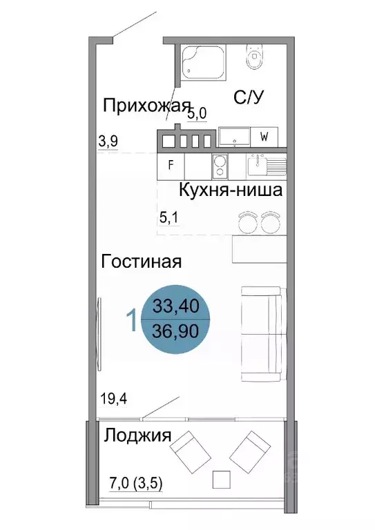 1-к кв. Крым, Керчь Белый город жилой комплекс (36.9 м) - Фото 0