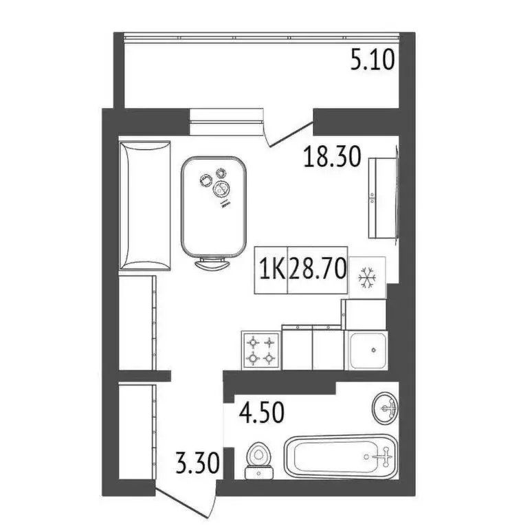 Квартира-студия: Красноярск, улица Светлова, 31 (28.7 м) - Фото 0