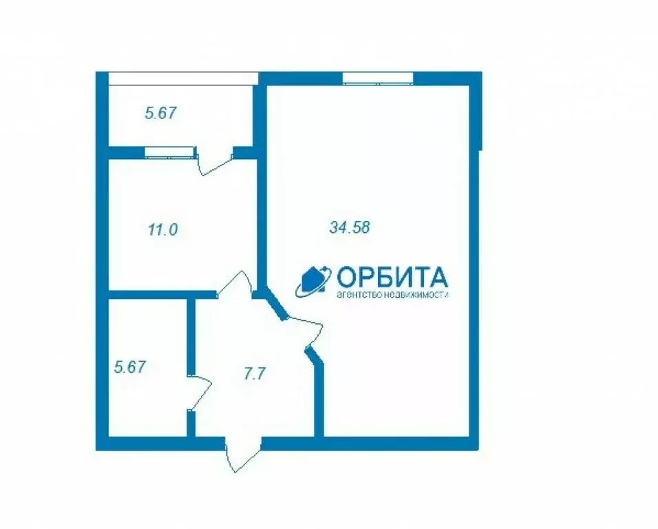 1-комнатная квартира: Тюмень, Малая Боровская улица, 7 (40.7 м) - Фото 0