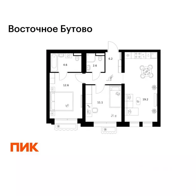 2-к кв. Московская область, Ленинский городской округ, Боброво пгт ... - Фото 1
