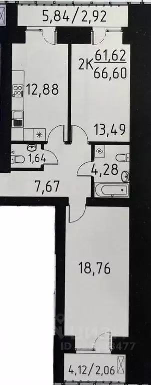 2-к кв. Томская область, Томский район, д. Кисловка, Северный мкр ул. ... - Фото 1