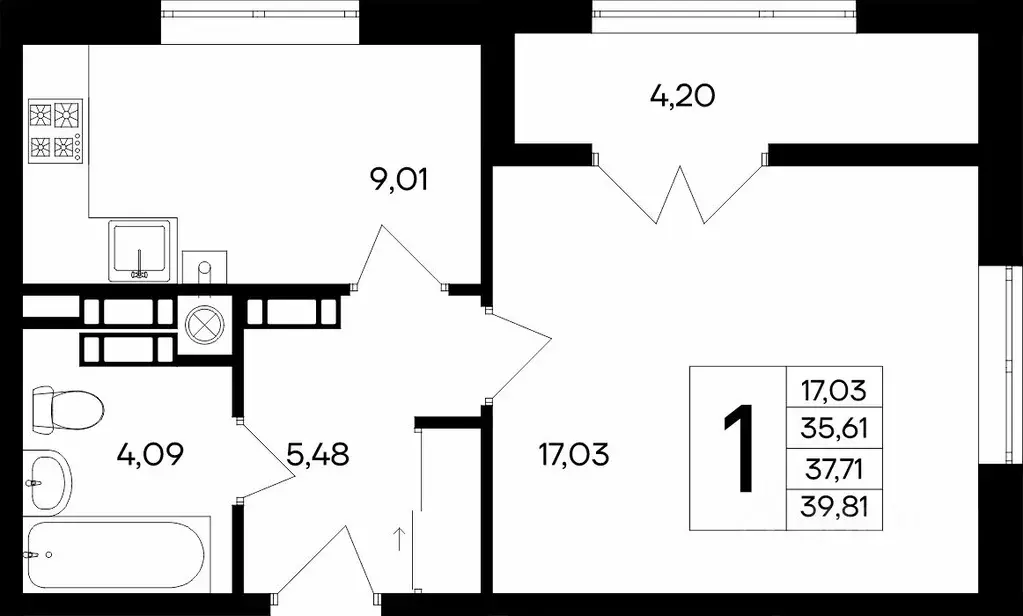 1-к кв. Крым, Евпатория  (39.81 м) - Фото 1