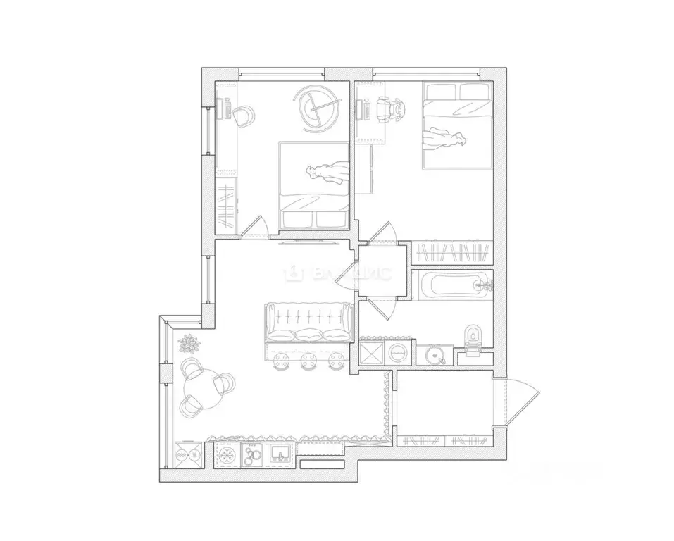 2-к кв. Москва просп. Магеллана, 4 (56.0 м) - Фото 2