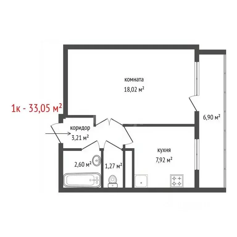 1-к кв. Свердловская область, Екатеринбург ул. Бисертская, 16к4 (33.05 ... - Фото 2